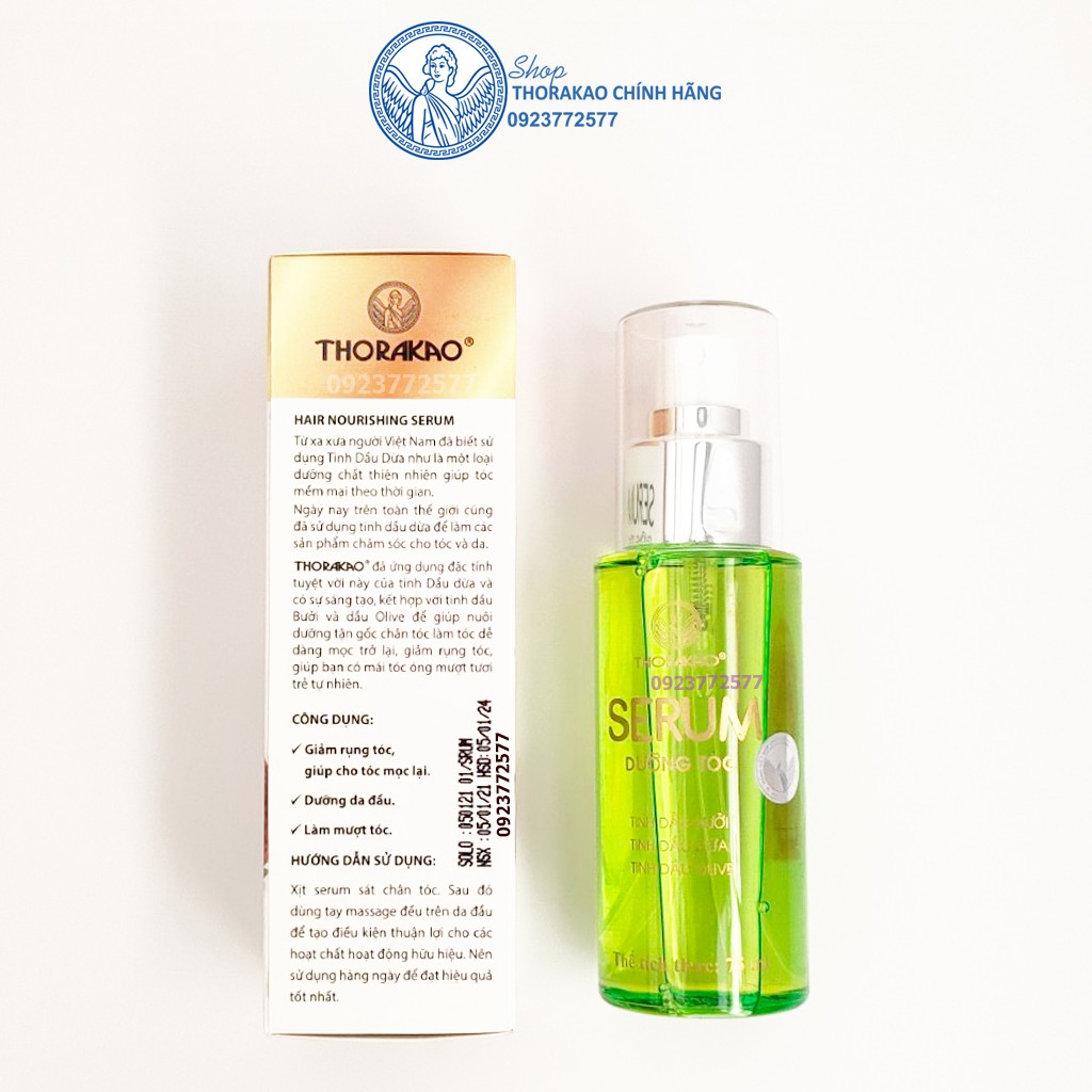 SERUM dưỡng tóc bưởi, dầu dừa, olive Thorakao Giảm rụng tóc, giúp mọc tóc, dưỡng da đầu, mượt tóc