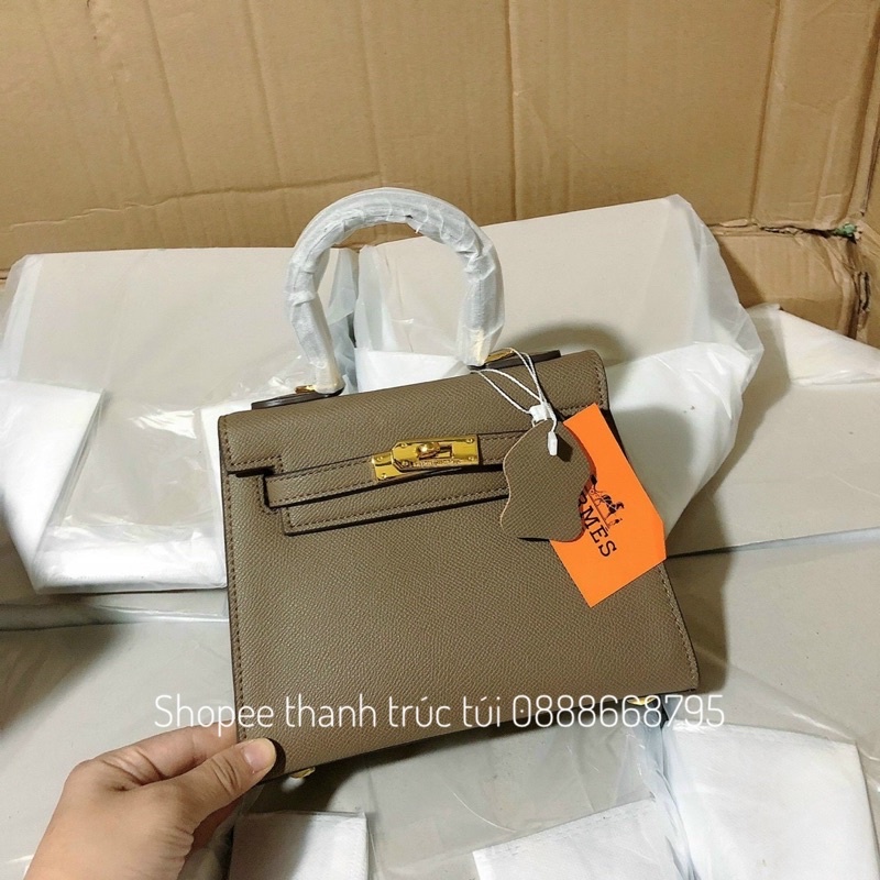 Túi quai xách size 20cm da trơn dáng cao