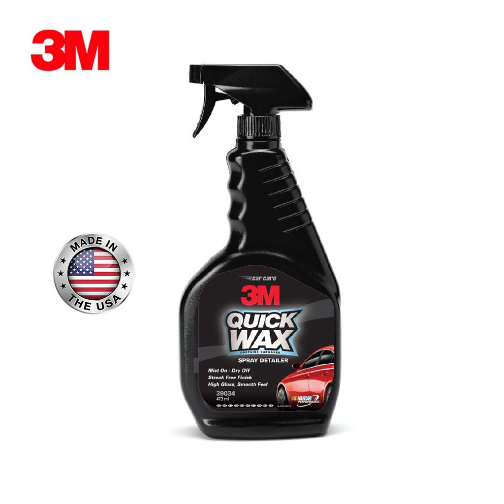 ❖▨Chai Xịt Tăng Độ Bóng Bề Mặt Sơn Ô Tô Xe Máy 3M 39034 Quick Wash 473ml Làm mới - Nhập Khẩu USA