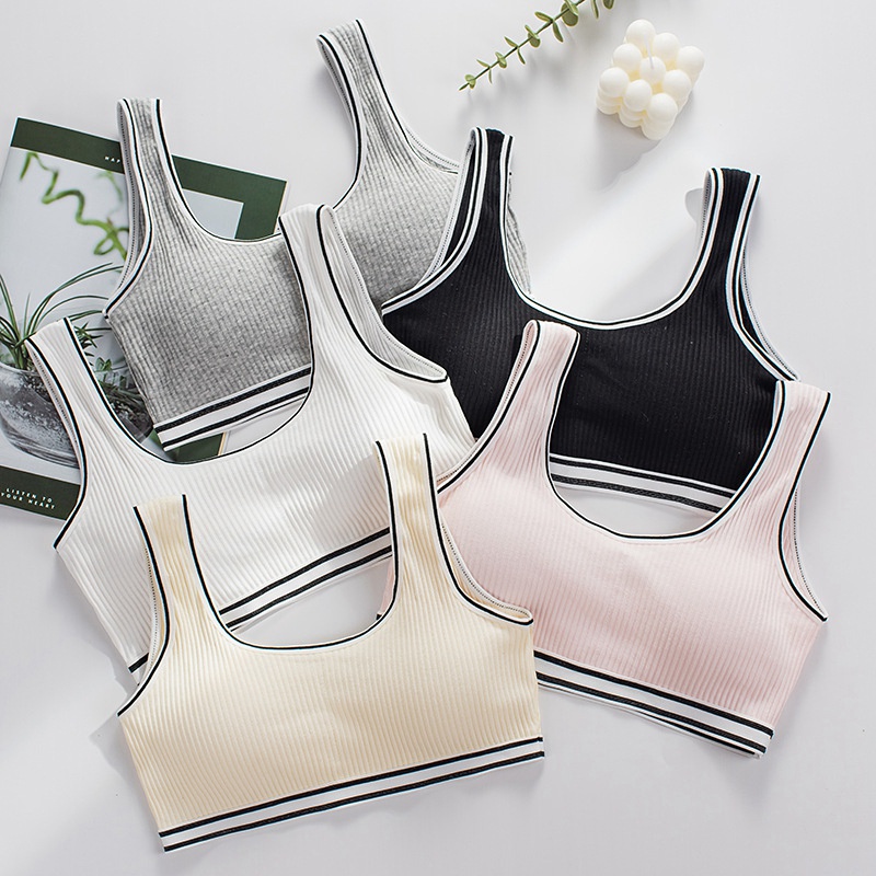Áo Ngực Vải Cotton Mềm Không Gọng Thoáng Khí Đơn Giản Cho Thanh Thiếu NIên