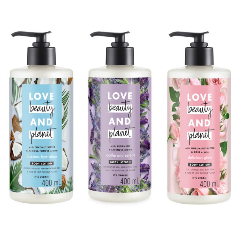 Dầu gội/dầu xả/sữa tắm/sữa dưỡng thể Love Beauty &amp; Planet 400ml