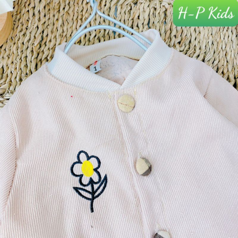 [Xả hàng] Set 2 chi tiết gồm váy kẻ xếp ly kèm áo cài cúc nhung tăm mềm mại, Set váy kẻ áo thu đông cho bé gái