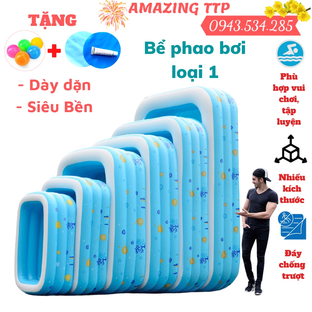 Bể Bơi, BỂ CÁC KTHUOC 1M2, 1M3, 1M5, 1M8, 2M1 Loại 1 dày dặn, dung tích lớn, Món quà tuyệt vời cho bé yêu của bạn