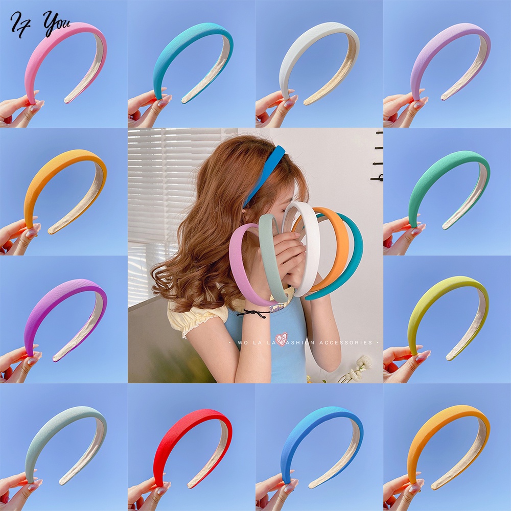 Băng đô AY chất liệu cotton màu kẹo kiểu dáng thời trang cho nữ