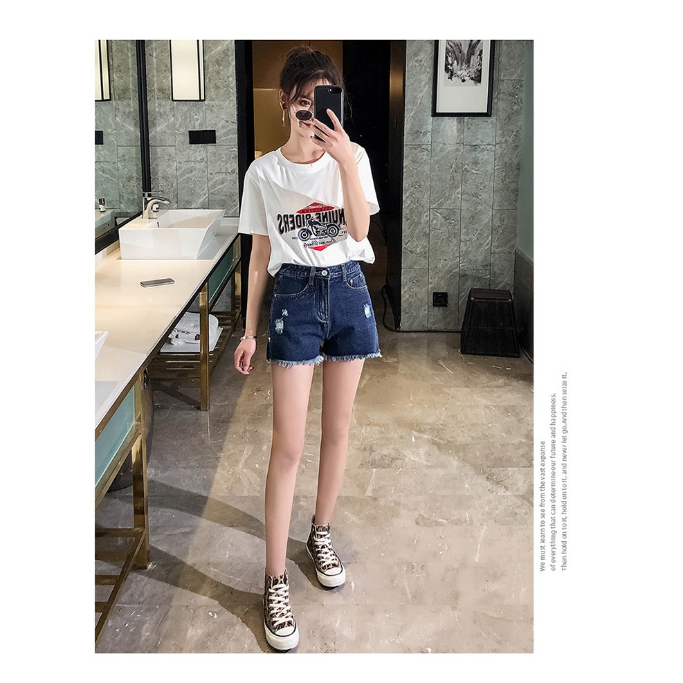 Quần short jean nữ💚💚 co giản💖 cao cấp cào lai tua | BigBuy360 - bigbuy360.vn