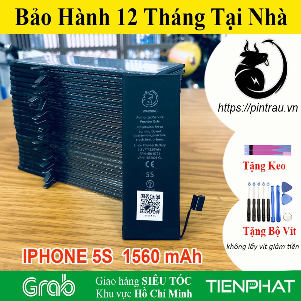 Pin BISON Iphone 5s/5c chính hãng Pin Con Trâu BH 12 tháng online - Dung Lượng 1560 mAh