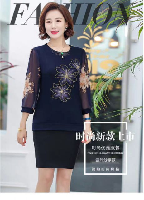 Áo trung niên tay voan Quảng Châu