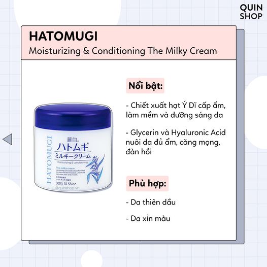 Kem Dưỡng Cấp Ẩm Hatomugi Moisturizing & Conditioning The Milky Cream