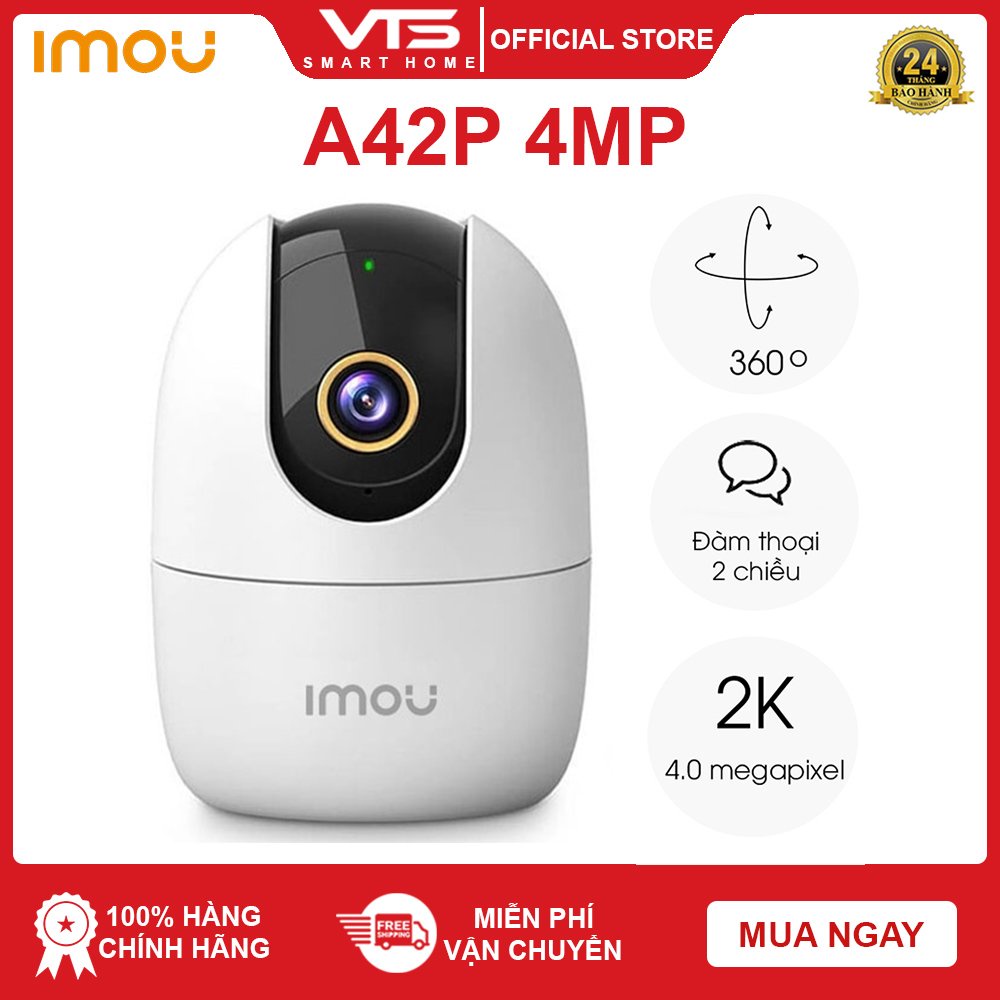 Camera IP WIFI IMOU A42P 4.0MP 2K Siêu Nét - Xoay 360 độ + Đàm Thoại 2 Chiều, IMOU Ranger 2 IPC A42P