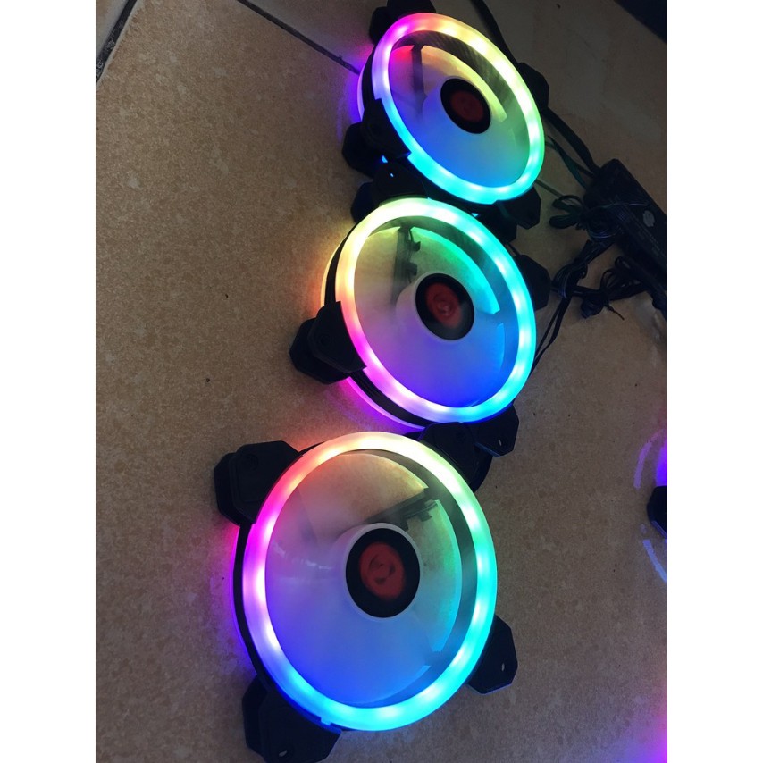 ( Rẻ nhất shopee) 3 fan led RGB coolmoon (coolman version 2 ) | BigBuy360 - bigbuy360.vn