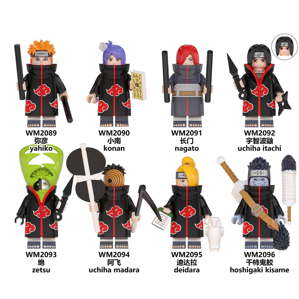 Xếp Hình Minifigures Các Nhân vật Naruto, Obito, Sasuke, Kakashi - Đồ Chơi Lắp Ráp non-lego WM6105 WM6106 [B5]