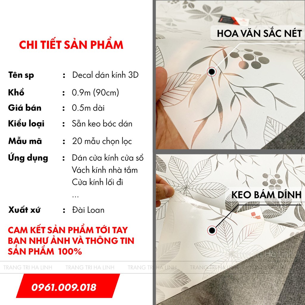 Giấy dán kính mờ 3d nhiều mẫu đẹp giá rẻ trang trí cửa số phòng ngủ chống nắng