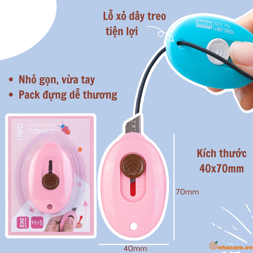 Dao Rọc Giấy Deli Mini Nhà Cam