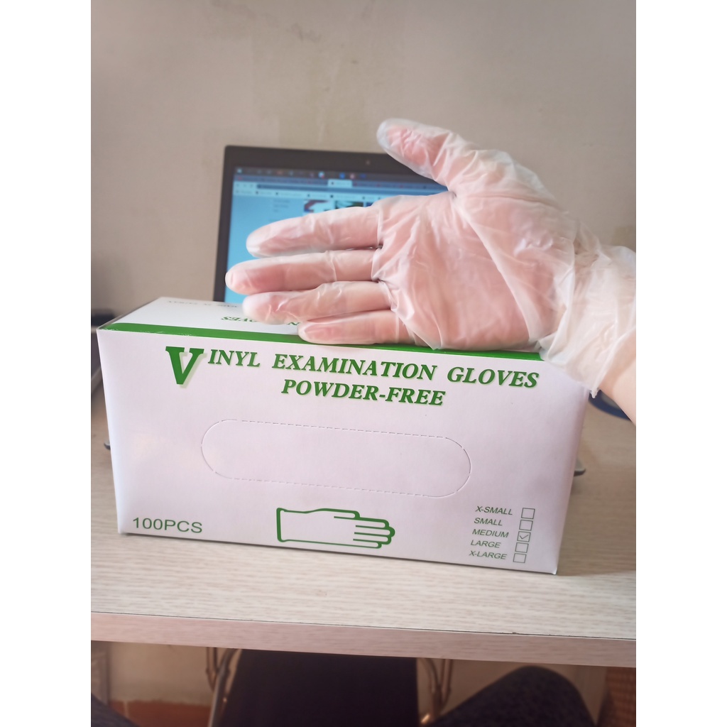 Găng Tay VINYL không bột ARISTA Dùng trong thực phẩm, spa, công nghiệp(ARISTA VINYL DISPOSABLE GLOVES)-100 CHIẾC/HỘP