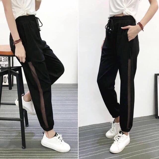 Quần phối lưới hông cá tính A2