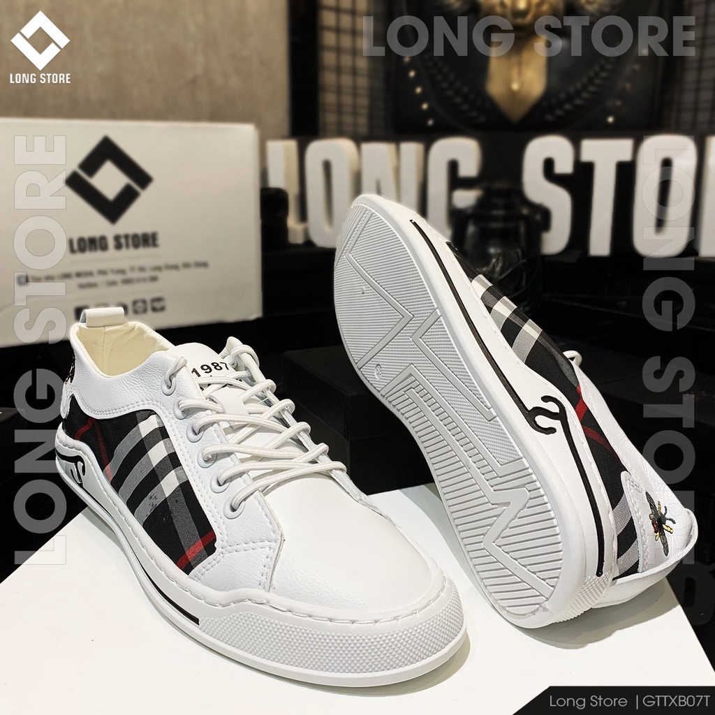 Giày thể thao nam đẹp sneaker đế cao chất vải canvas cao cấp tăng chiều cao 3cm LONGSTORE GTTTQ