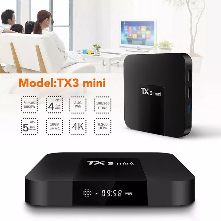 Android Tivi Box Tanix TX3 Mini - Ram 2GB Rom 16GB Android 9.0 wifi 5g có bluetooth 4.0