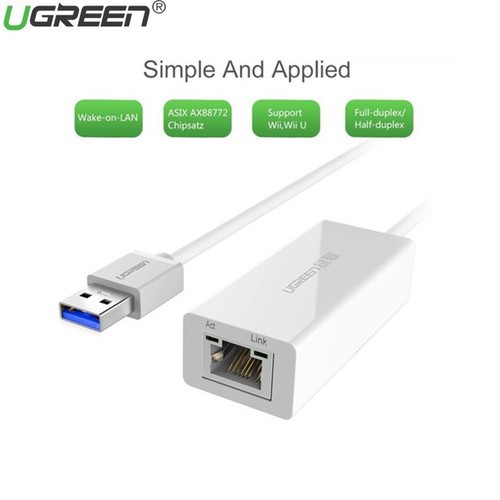 Cáp Chuyển USB 3.0 Sang LAN Gigabit 10/100/1000 Ugreen 20255 - Hàng Chính Hãng