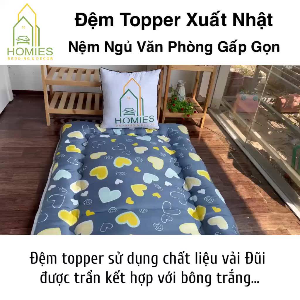 Topper nệm bông xuất Nhật HOMIES cao cấp , Đệm Topper ngủ trưa văn phòng, Tấm làm mềm đệm cotton mềm mại (Đủ Kích Thước) | BigBuy360 - bigbuy360.vn