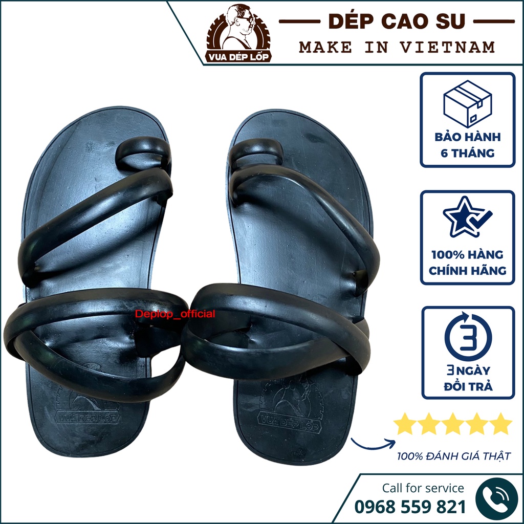 Dép cao su xăng đan quai chéo xỏ ngón thương hiệu deplop_official lịch thiệp phong cách DL20