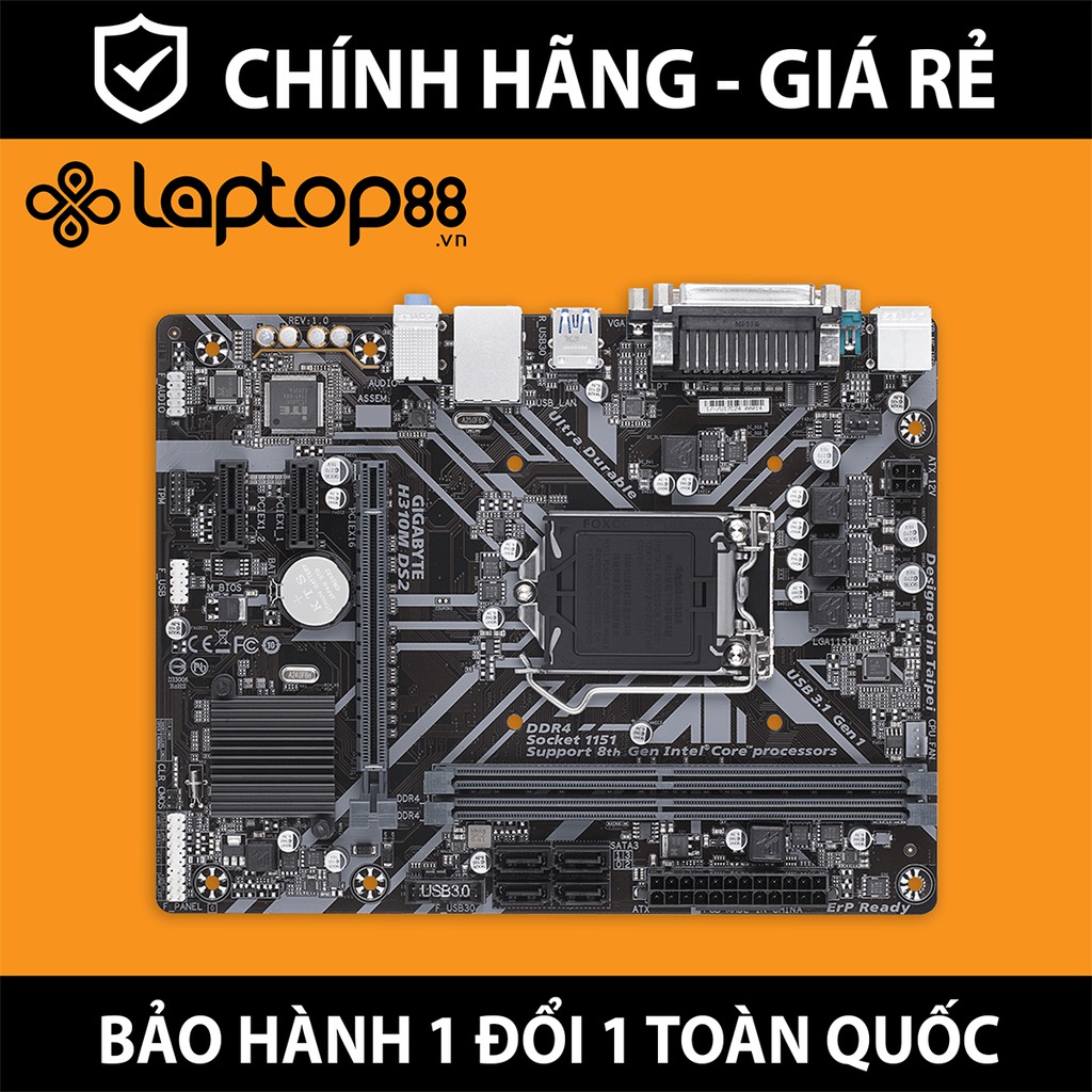 Mainboard Gigabyte H310M DS2 (Intel H310, Socket 1151, m-ATX, 2 khe RAM DDR4) - Hàng chính hãng - Bảo hành 36 tháng