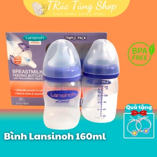 Bình sữa Lansinoh Momma 160ml núm Silicon siêu mềm giống ti mẹ