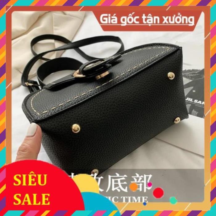 ( SIÊU KHUYẾN MÃI) Túi Xách DA THAN 1 KHÓA 5881 size 20*14*11cm thời trang Quảng Châu sỉ tốt -Mùi FASHION