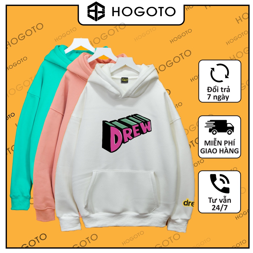 Áo nỉ Hoodie DREW 3D Hogoto shop , Áo hoodie nam nữ nỉ bông cotton