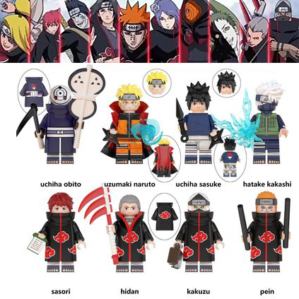 NARUTO Mô Hình Đồ Chơi Lego Nhân Vật Uchiha Ompto Sasuke Kakashi