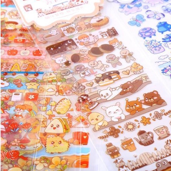 Tấm Sticker Trong Suốt Trang Trí Album, Sổ Tay Học Sinh