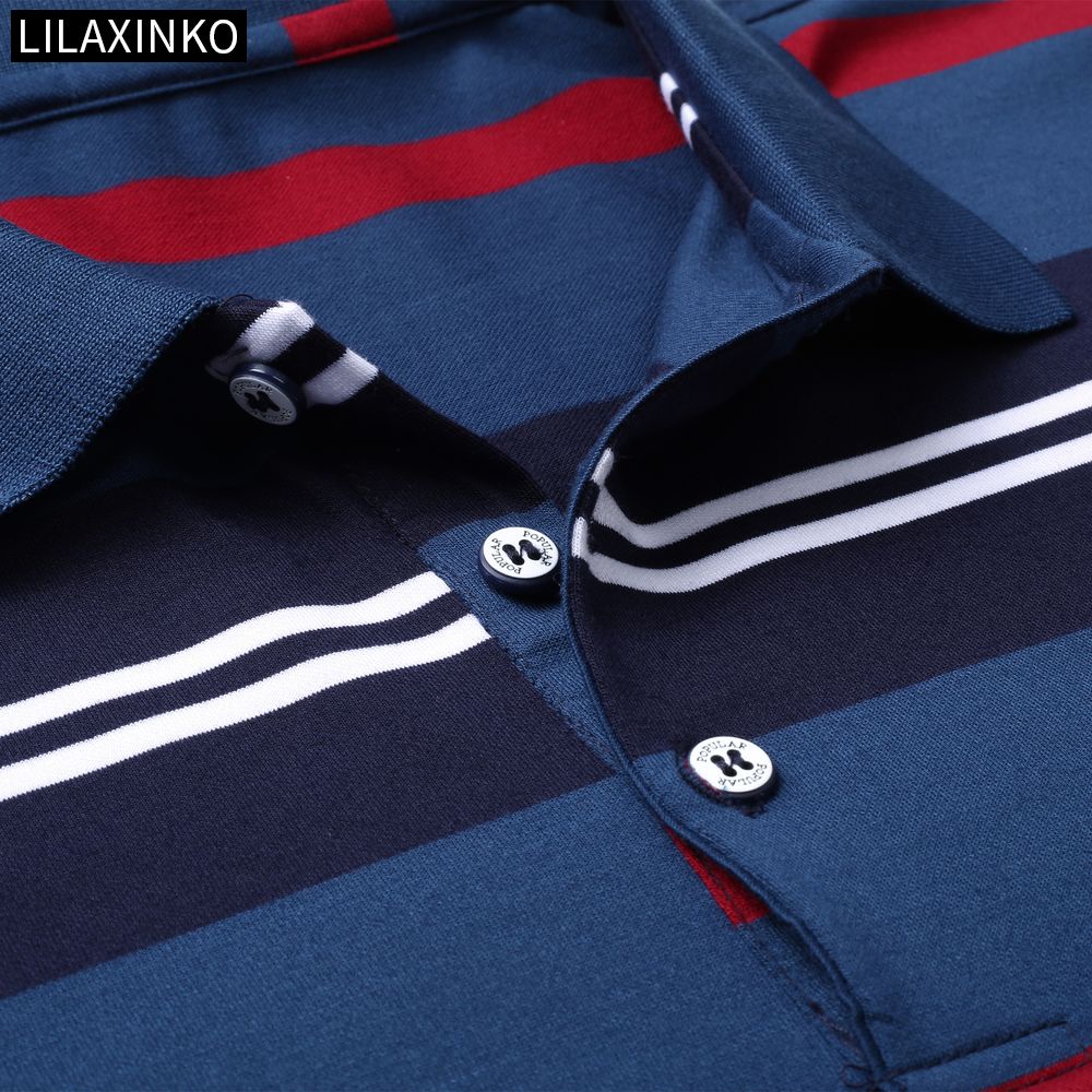 Áo Thun Polo Tay Dài Kẻ Sọc 2 Màu Thời Trang Thu Đông Cho Nam