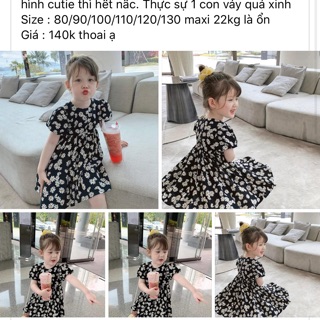 Váy thô mềm hoa cúc bé gái