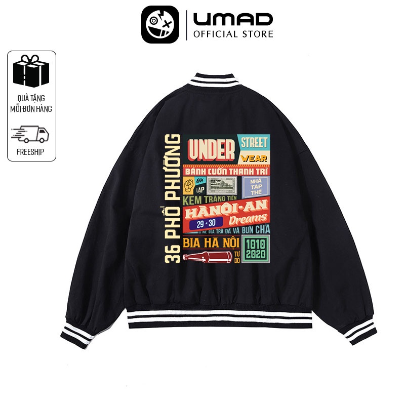 Áo khoác BOMBER Basic NỈ mẫu HÀ NỘI UNDER Unisex form rộng cực chất phong cách cá tính vải đẹp thoáng mát hot trend 2022