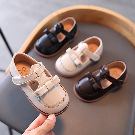 Giày búp bê công chúa đính nơ chất liệu da size 21-30 cho bé gái