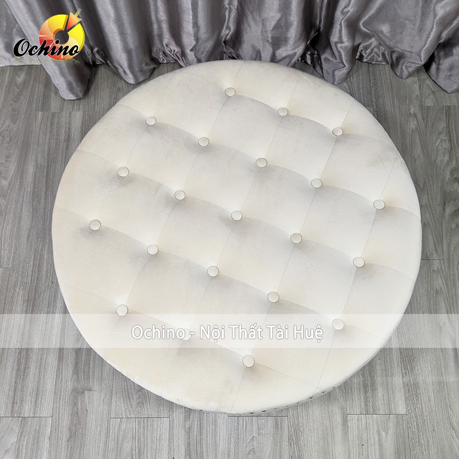 Đôn Tròn Sofa Chụp Hình và Trang Trí Chân Vàng Cách Điệu size 80cm ( Đủ màu)