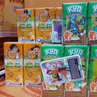 Sữa Kun cacao lúa mạch, sữa kun cam vỉ 4 hộp