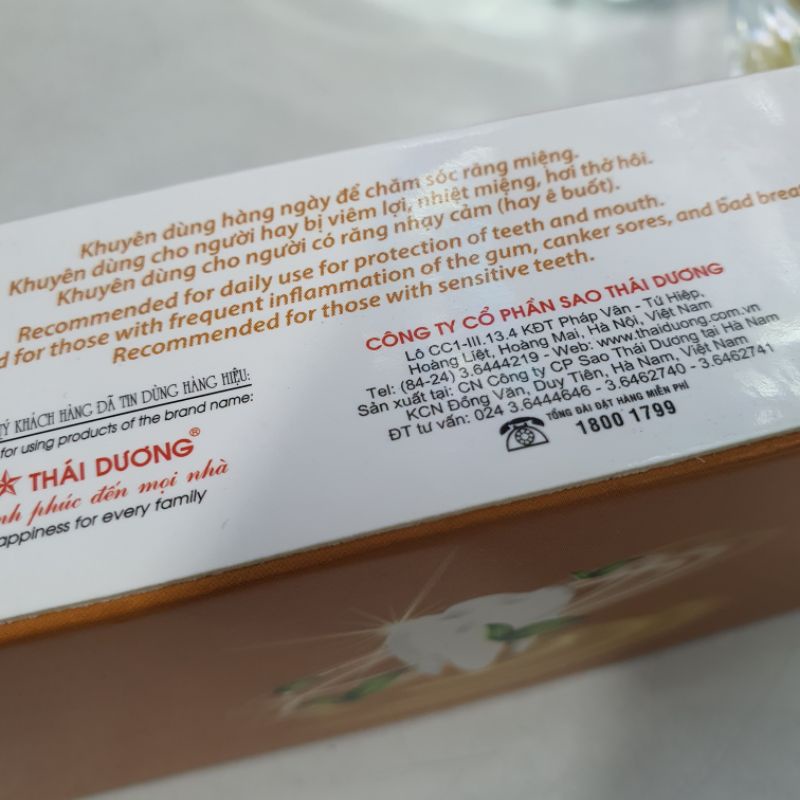 Kem đánh răng dược liệu Thái Dương giảm nhiệt miệng hôi miệng viêm lợi buốt răng 150g- Đông Anh Pharmart