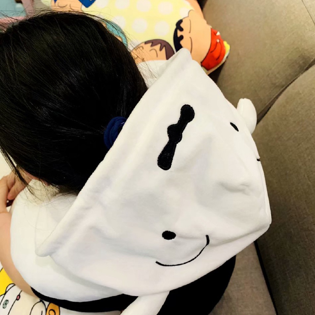 Gối Kê Cổ Hình Chữ U Có Mũ Trùm Đầu Hình Cậu Bé Bút Chì Shin-Chan