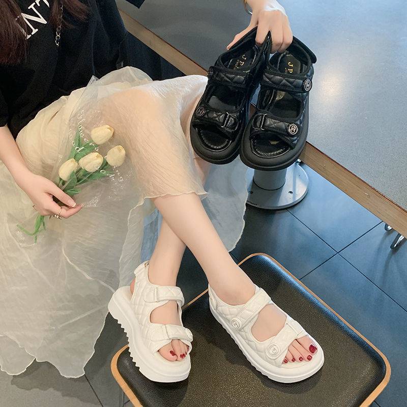 Sandal Nữ Trần Trám Hoa Trà Quai Dán Siêu Đẹp