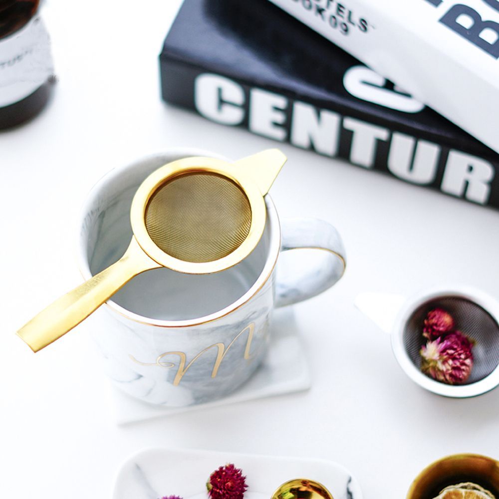 BERNARDO Useful Tea Strainer Entertime Infuser with Drip Bowl Stainless Steel Durable Rotating Handle Fine Mesh/Multicolor