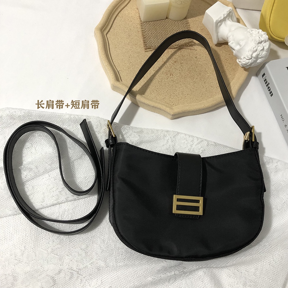Túi Đeo Vai Baugou Bằng Vải Nylon Màu Đen Nhỏ Gọn Dễ Phối Đồ