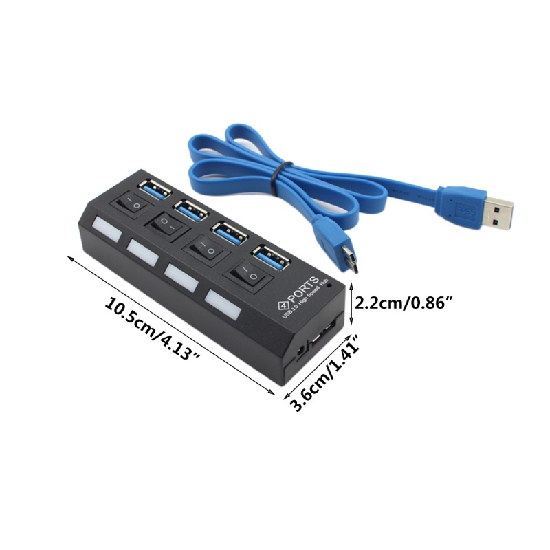 Bộ Chia 4 Cổng USB Shas 3 0 2 0 Kèm Công Tắc Tiện Dụng