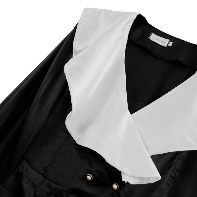 Áo sơ mi lụa tiểu thư Lolita cổ bèo Souris By G