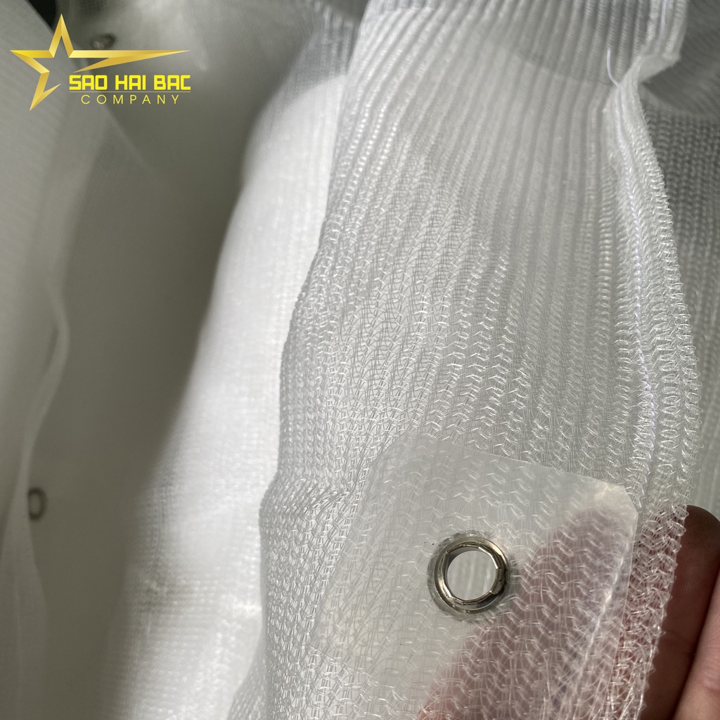 Lưới dệt kim Đài Loan che nắng màu trắng đóng khuy sẵn các khổ 1m, 2m, 3m