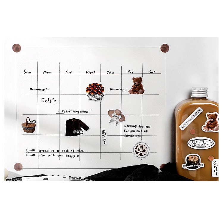 Set 40 miếng dán trang trí sổ tay đơn giản ấn tượng phong cách retro