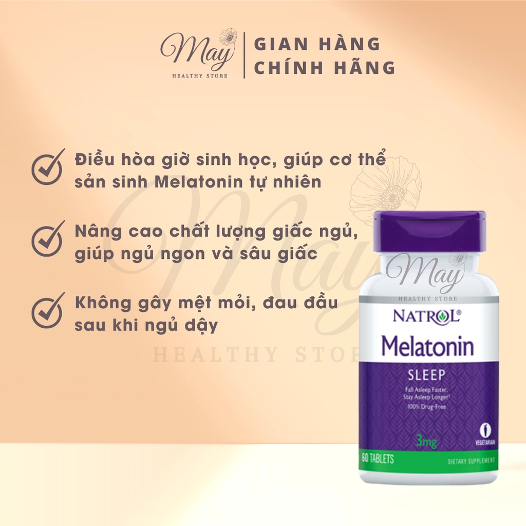 Viên Uống Ngủ Ngon Hàm Lượng Thấp Melatonin Sleep Natrol 3mg