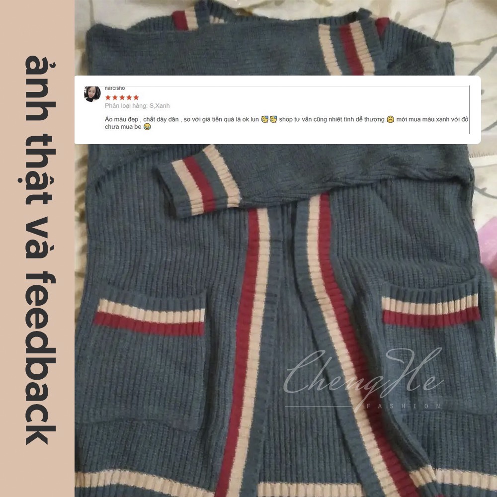 (SẴN) Áo khoác len cardigan nữ dày dặn thời trang thu đông A00074