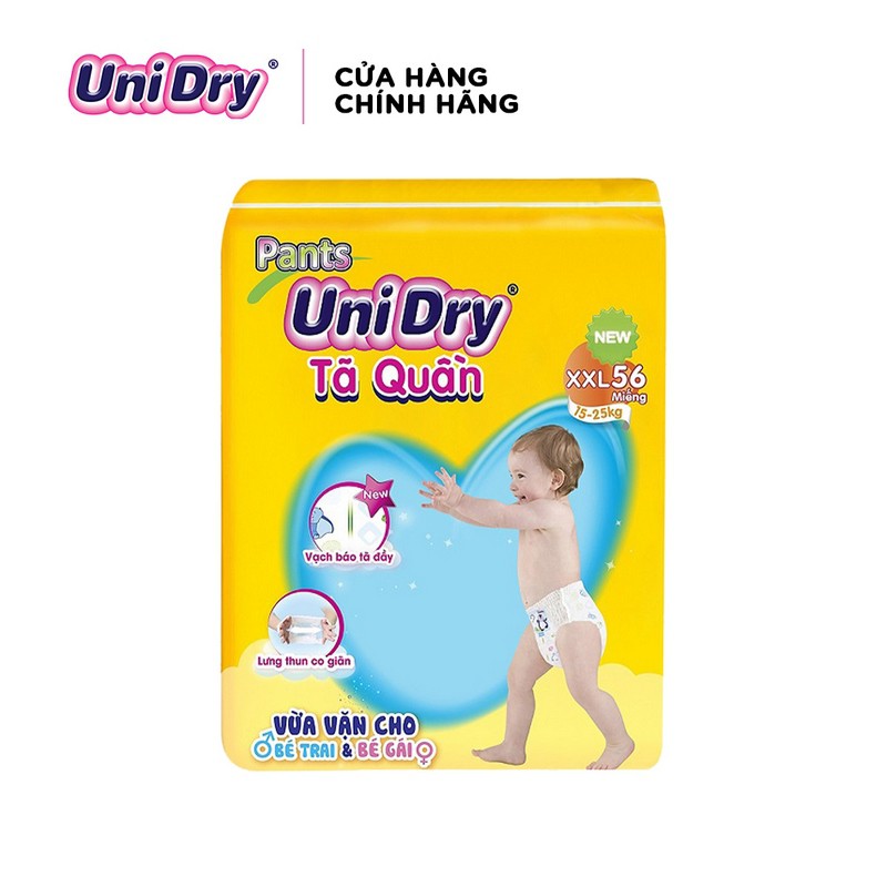 (Tặng sữa tắm Dove 200ml) Tã quần Unidry gói Super Jumbo Size M74-L68-XL62-XXL56