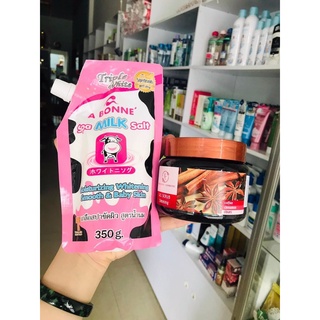 Muối Tắm Sữa Bò Tẩy Tế Bào Chết A Bonne Spa Milk Salt Thái Lan 350gr-L01