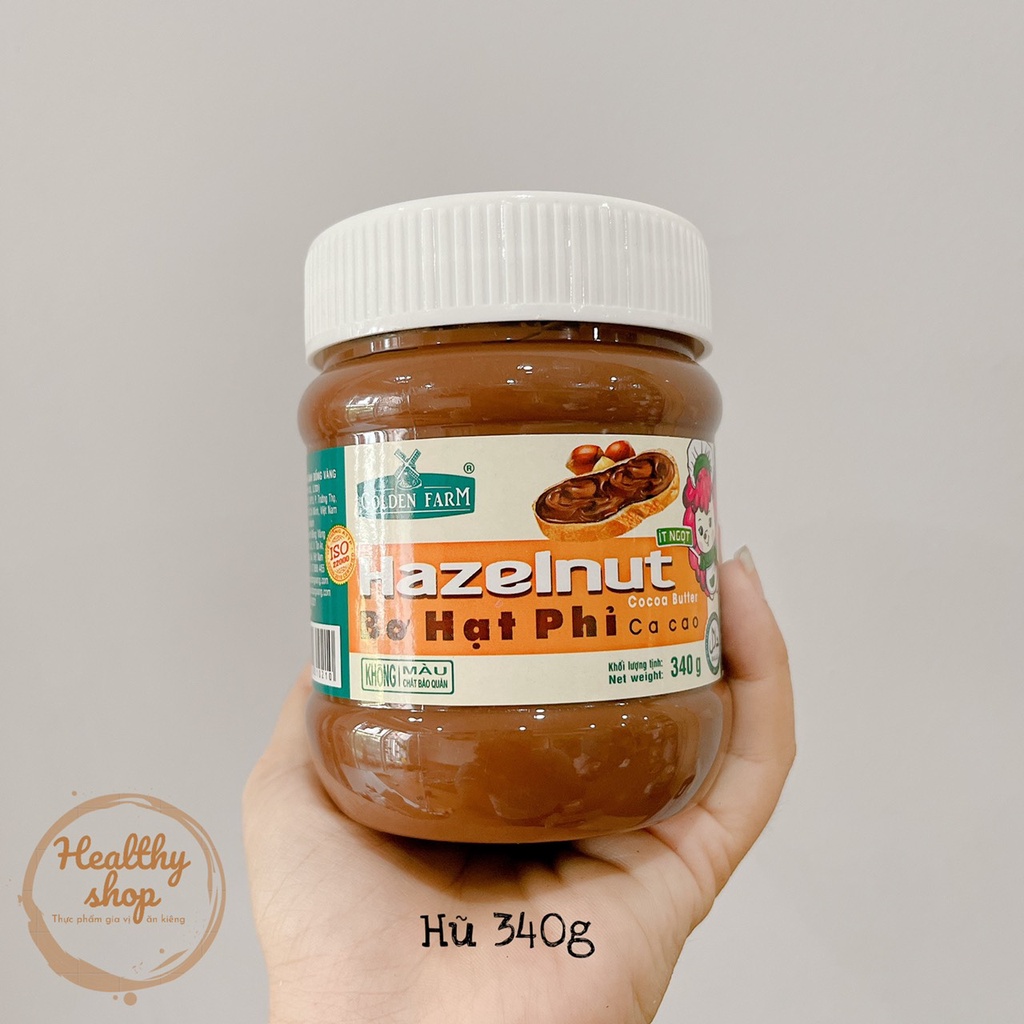 Bơ HẠT PHỈ PHẾT CACAO golden farm - Bơ Hazelnut lọ 170g,340g